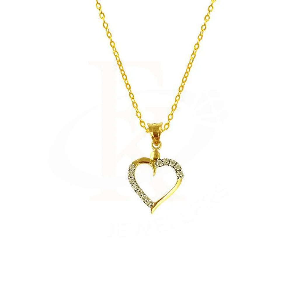 stylish gold necklaces for women -Gold Heart Necklace (Chain with Pendant) 18KT - FKJNKL1595