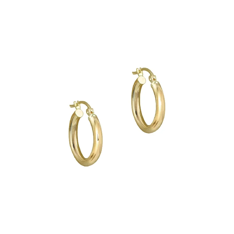 heart-shaped earrings for women -THE ESSENTIAL 10KT GOLD HUGGIE HOOP EARRINGS (SMALL)