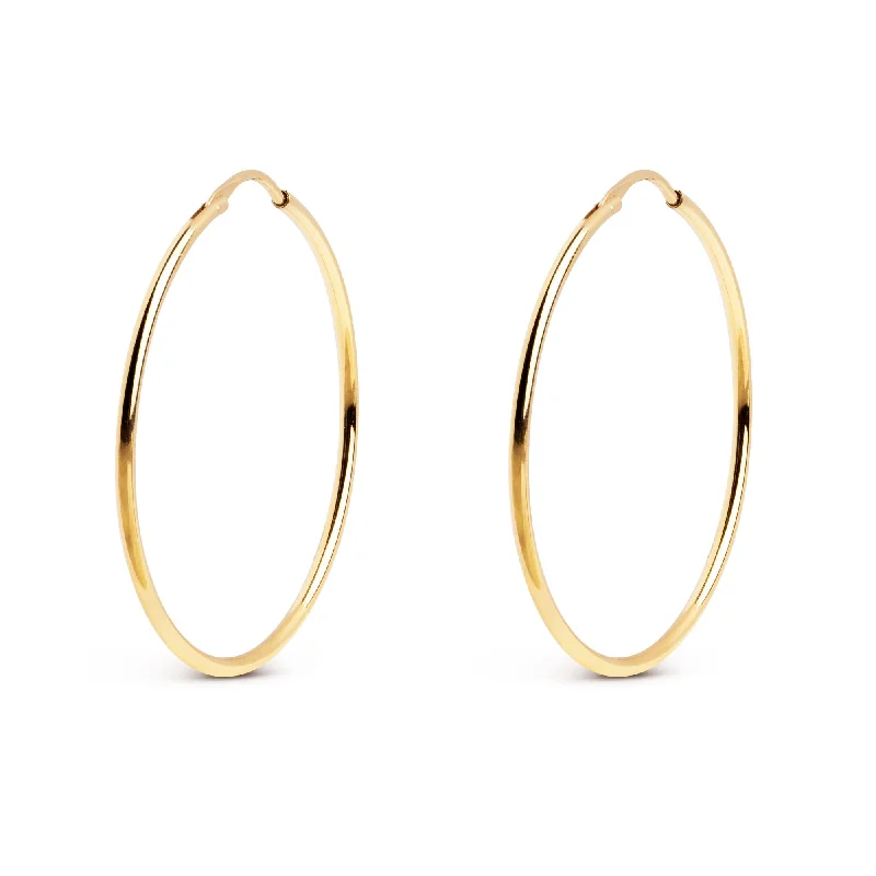 flower-shaped earrings for women -Maria L Gold Hoop Earrings