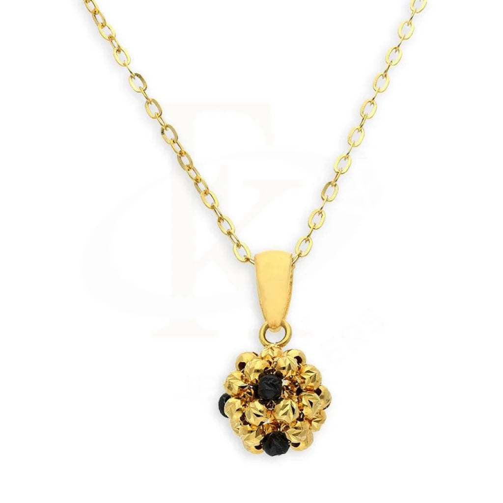 wedding pendant necklaces for women -Gold Necklace (Chain with Ball Pendant) 18KT - FKJNKL18K2344