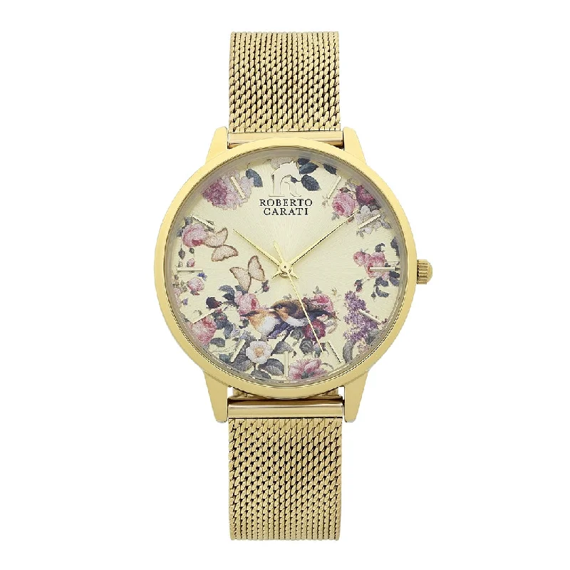 Roberto Carati Gold Harper Floral Butterfly Watch AW535-V2