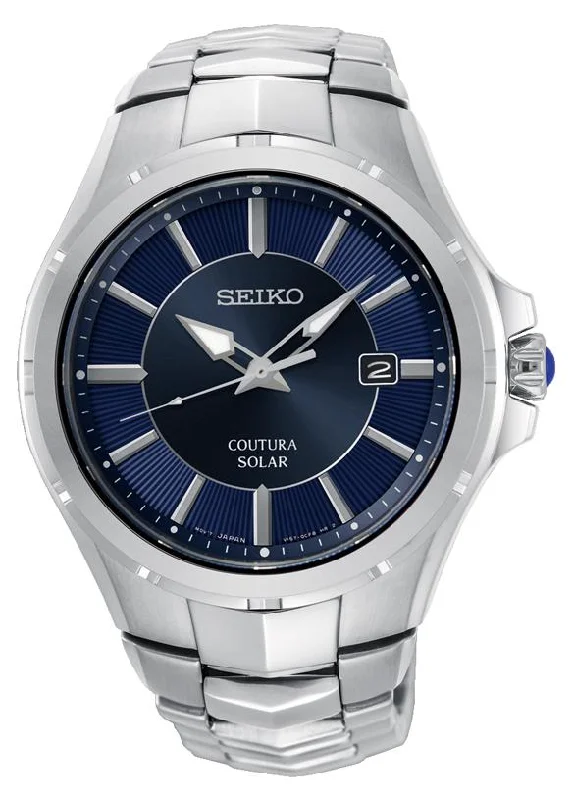 Seiko Coutura Solar Blue & Silver Men's Watch.