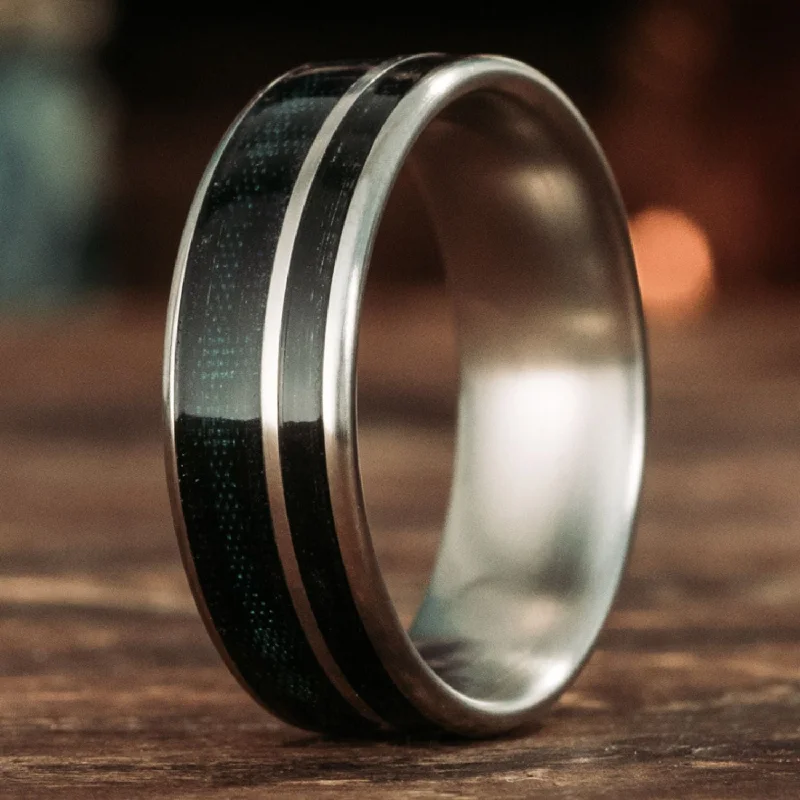 wedding ring and engagement ring sets -The Celtic - Black Watch | Men's Titanium Wedding Band with Whiskey Barrel & Tartan