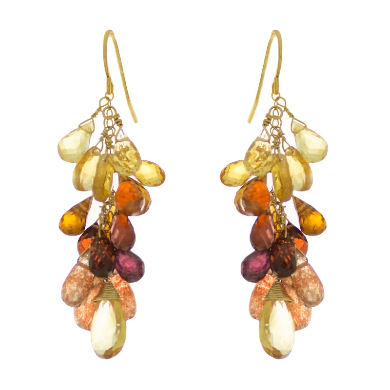 gemstone drop earrings for women -Sandalwood Drop Earrings