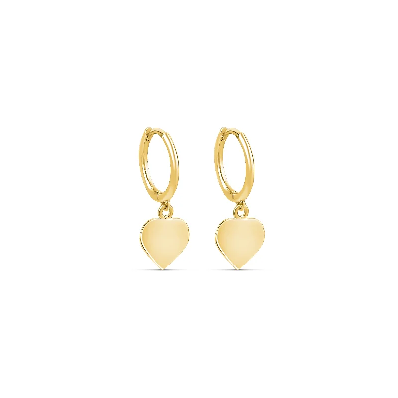 zirconia earrings for women -The Gold Heart Huggies