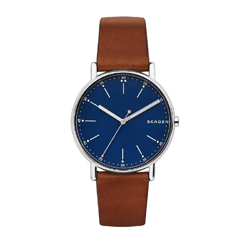 Skagen Signatur Gents Brown Leather Watch SKW6355