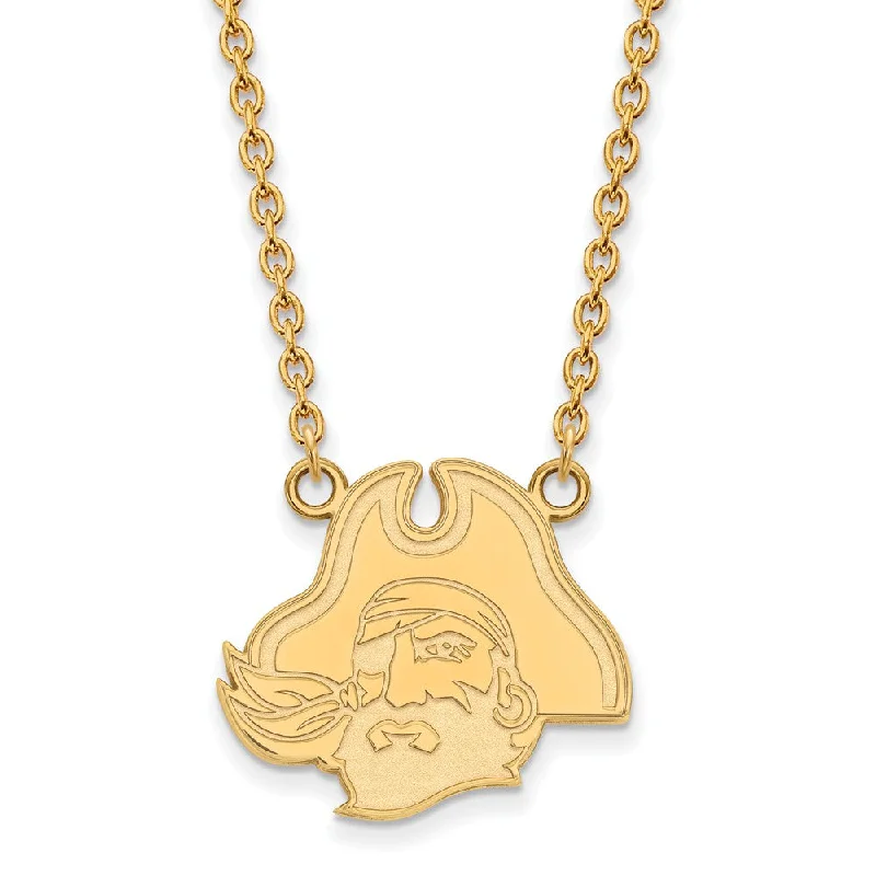 stylish gold necklaces for women -10k Yellow Gold East Carolina U Large Pendant Necklace