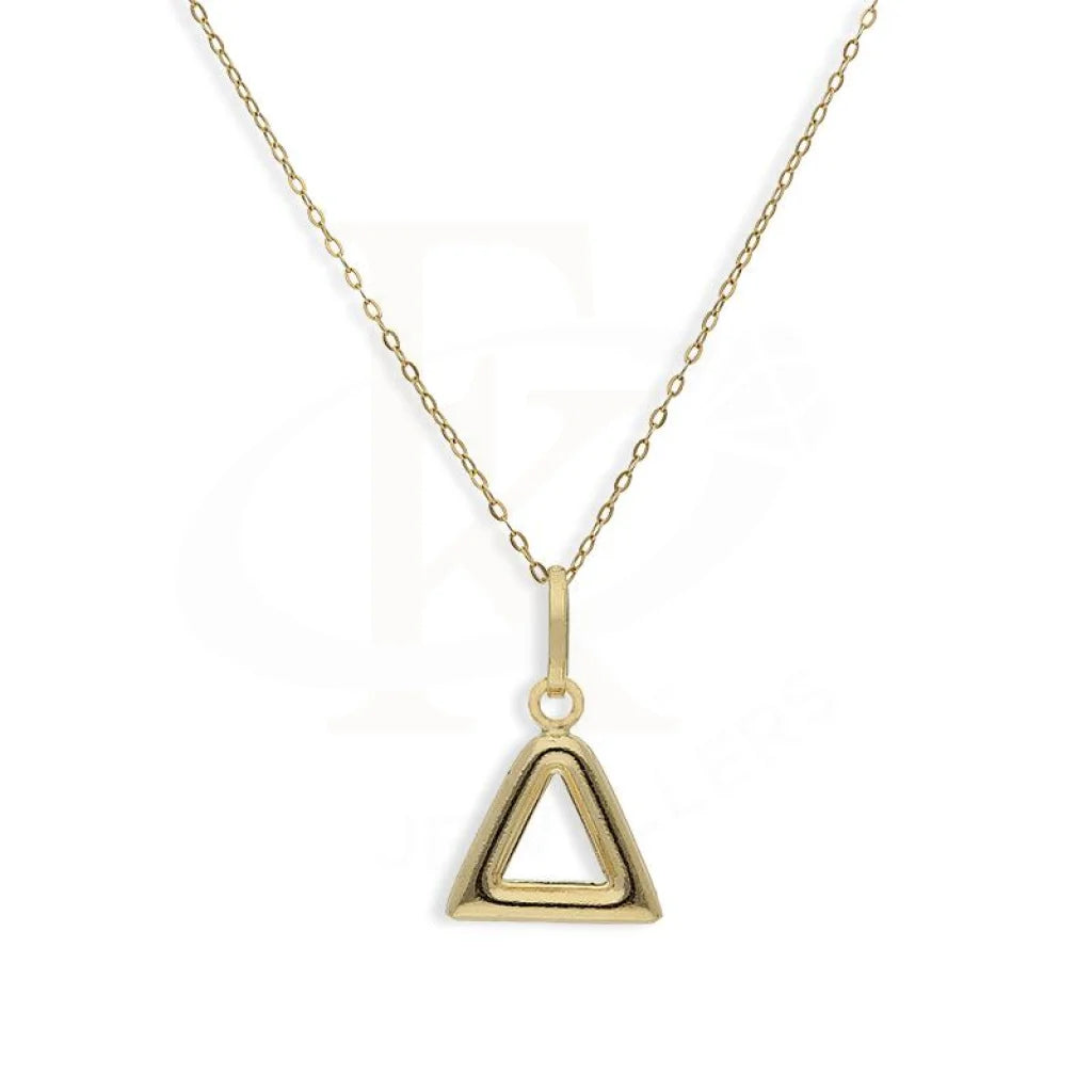 gemstone pendant necklaces for women -Gold Necklace (Chain with Cubic Triangle Shaped Pendant) 18KT - FKJNKL18K2256