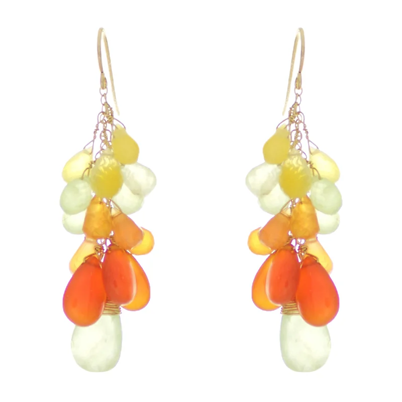 modern earrings for brides -Orange & Lemon Drop Earrings