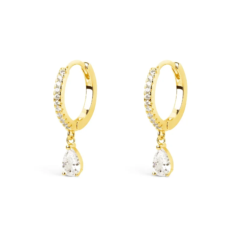 pearl stud earrings for women -Fara Spark Gold Earrings