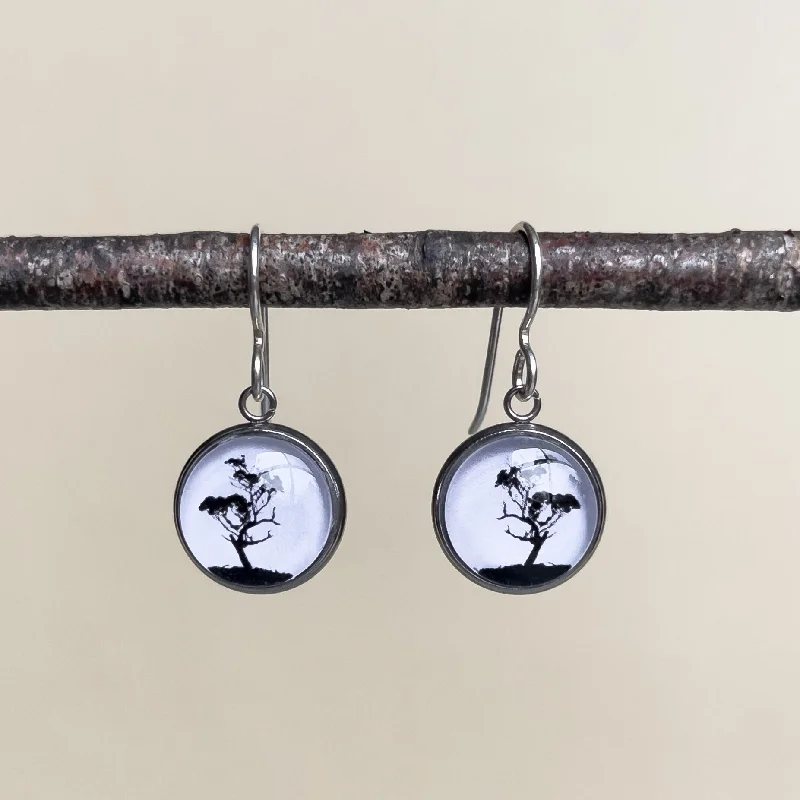 sterling silver earrings for women -Gum Tree - Drop Earrings