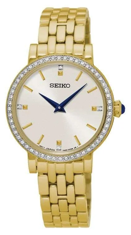 Seiko Crystal Dial Gold Women's Watch