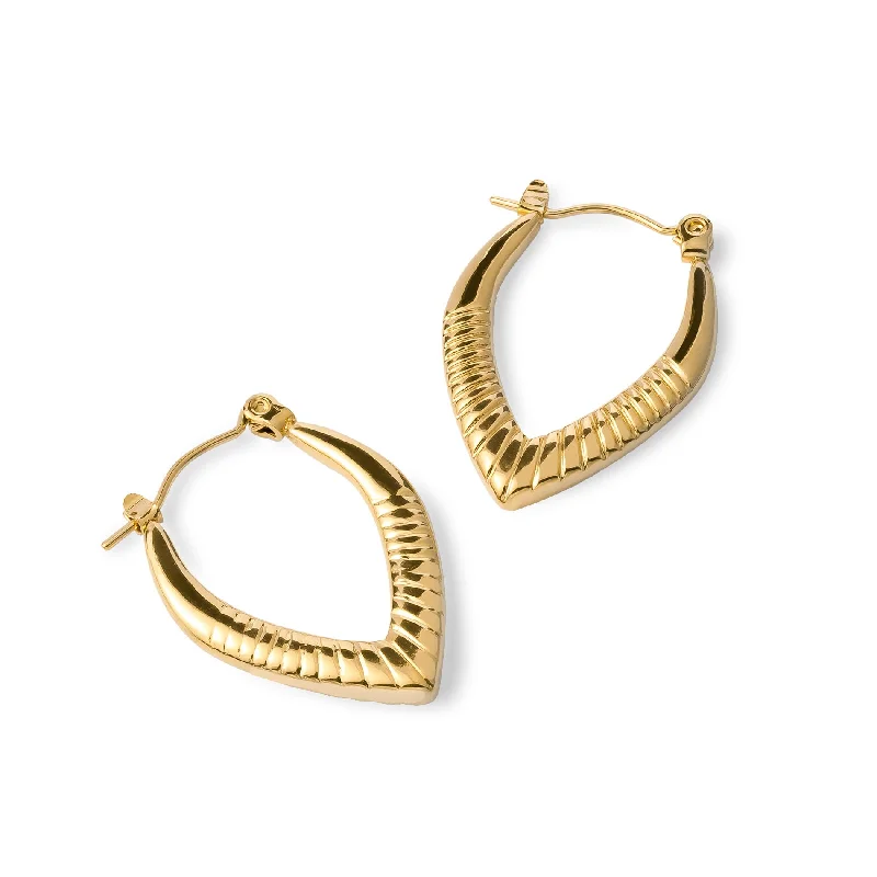 diamond earrings for women -V-hoop earring gold