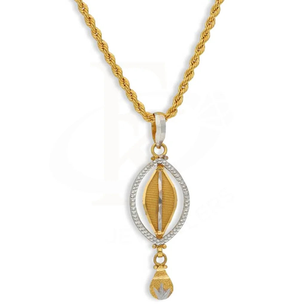 classic chain necklaces for women -Gold Necklace (Chain with Pendant) 22KT - FKJNKL22K2745