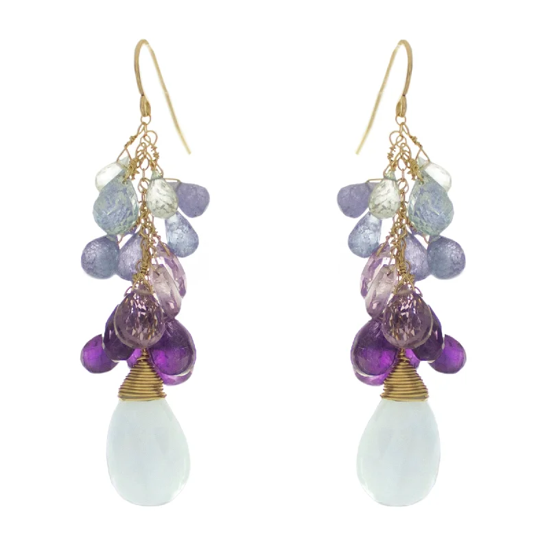 simple gold earrings for women -Ultraviolet  Drop Earrings