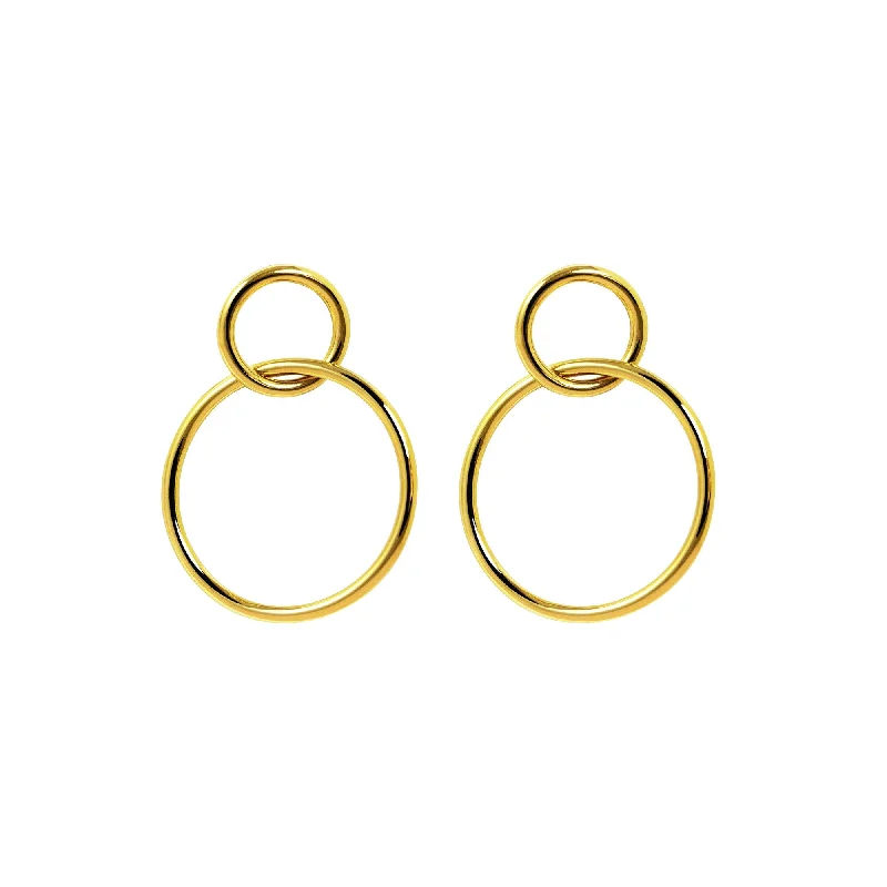 round earrings for women -Sister Gold Earrings