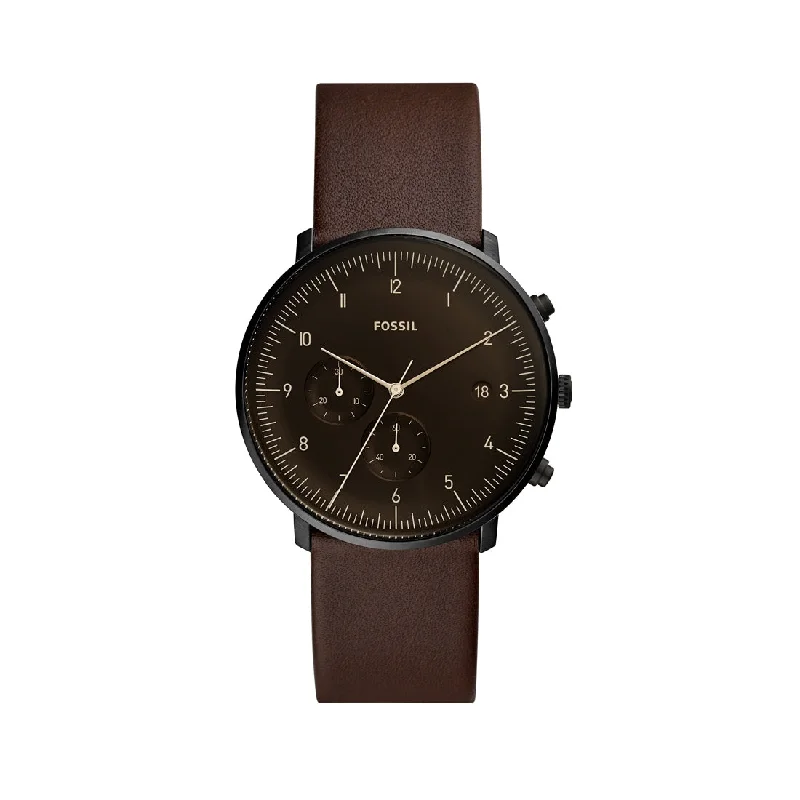 Fossil Chase Timer Chronograph Whisky Leather Watch FS5485P