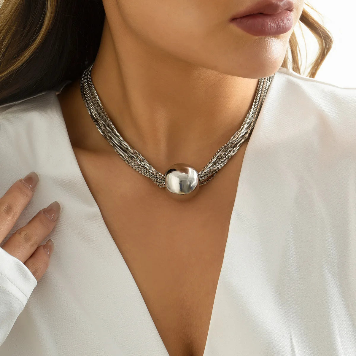 timeless necklaces for women -Layered Radiance Sterling Silver Tiered Chain Necklace