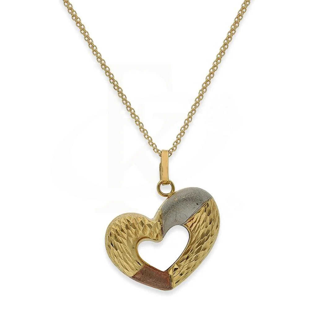 romantic pendant necklaces for women -Heart Necklace in 18KT Gold - FKJNKL18K2056