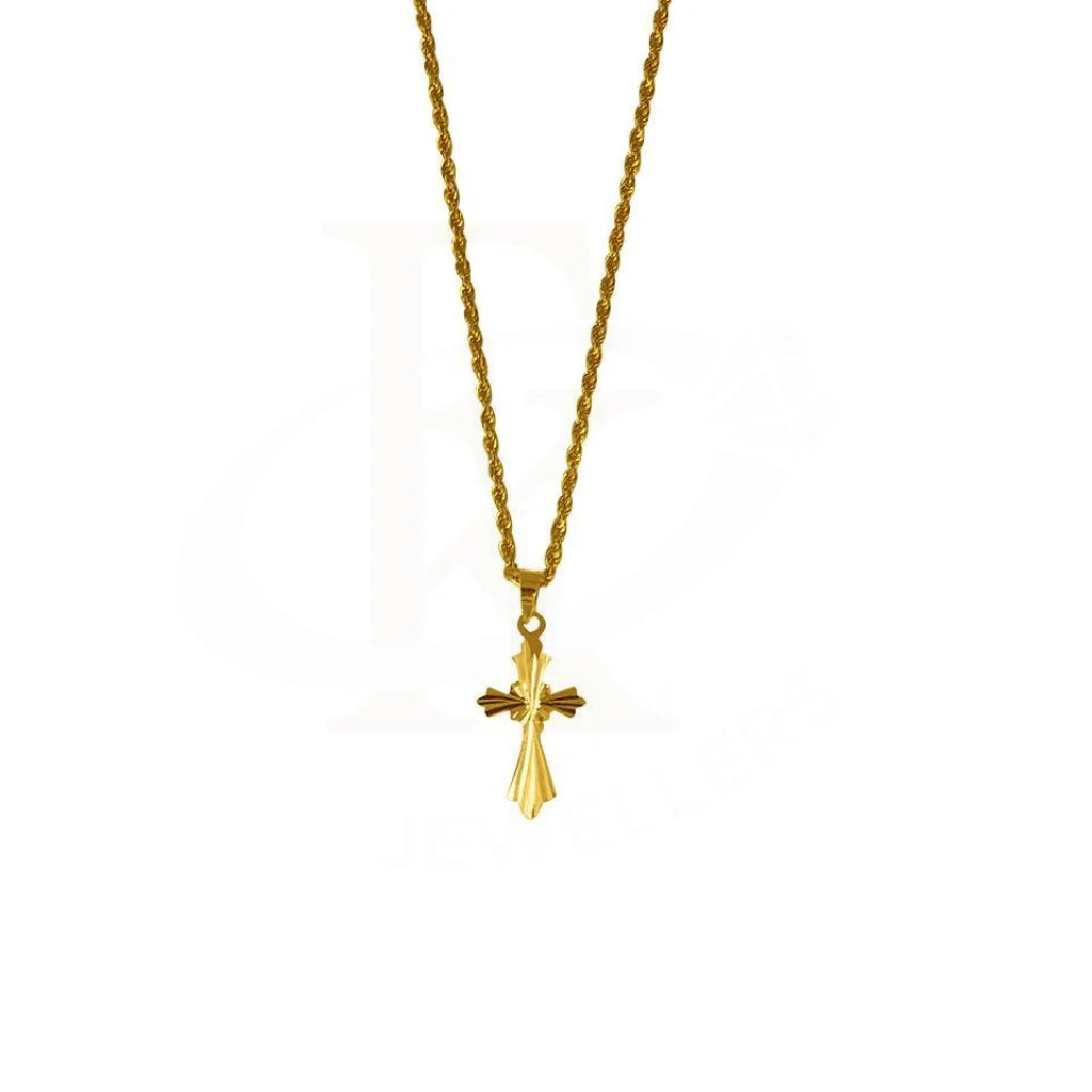 designer necklaces for women -Gold Necklace (Chain with Cross Pendant) 18KT - FKJNKL1647