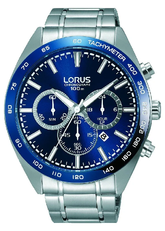 Lorus Men's Blue Face Chronograph Watch RT399FX-9