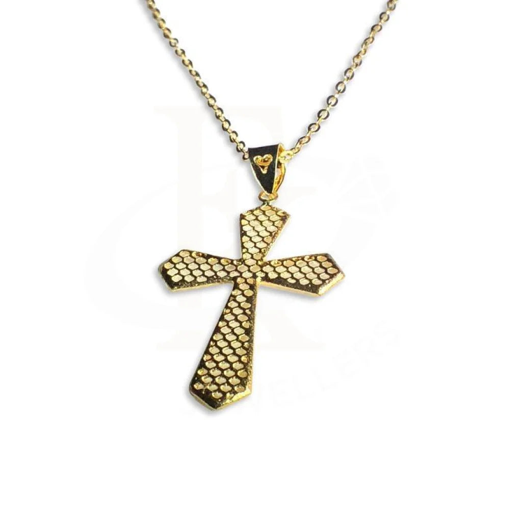 affordable statement necklaces for women -Gold Necklace (Chain with Cross Pendant) 18KT - FKJNKL1219