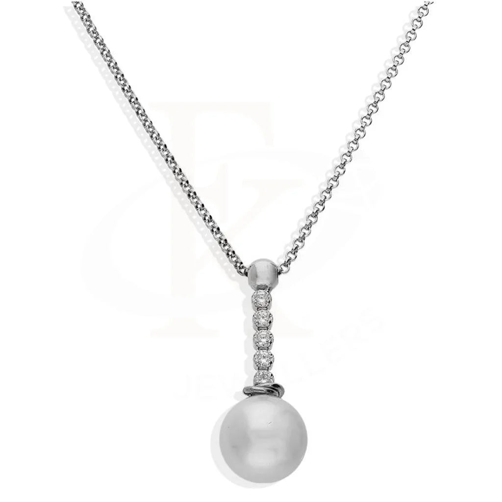 affordable personalized necklaces for women -Sterling Silver 925 Pearl Necklace - FKJNKLSL2259