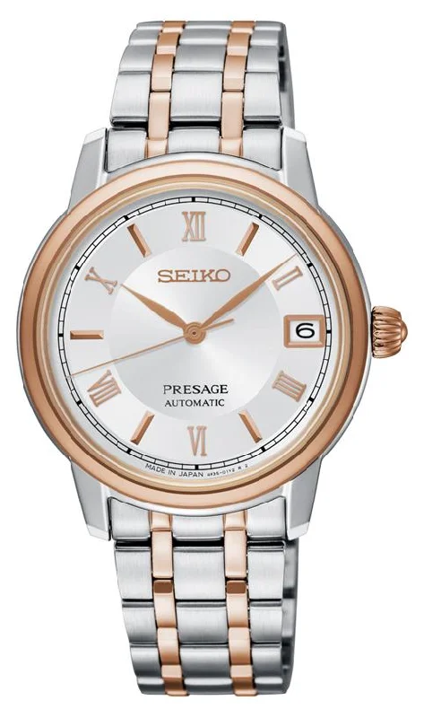 Seiko Presage Women's Automatic 2 Tone Rose & Silver Watch