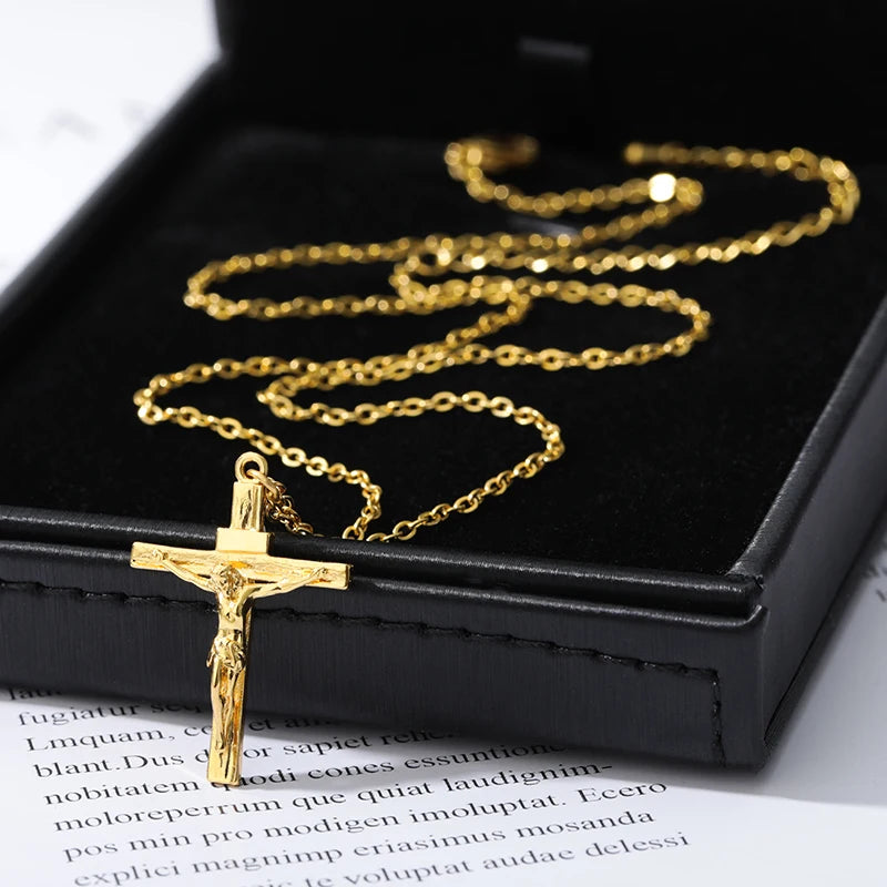 pendant necklaces for women -Divine Faith Christian Jesus Cross Necklace