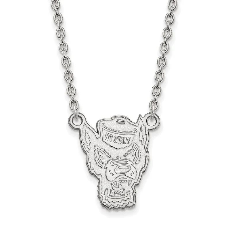 wedding pendant necklaces for women -10k White Gold North Carolina Large Pendant Necklace