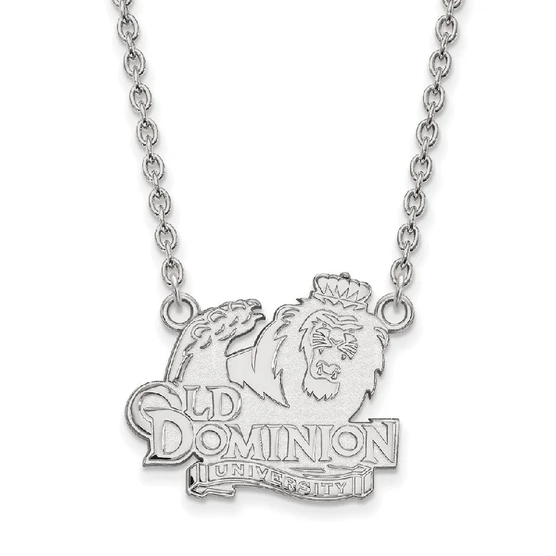 wedding necklaces for women -14k White Gold Old Dominion U Large Pendant Necklace