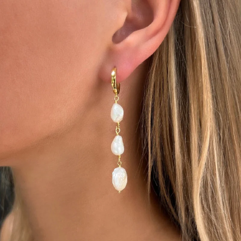 vintage-style earrings for women -Elsa Pearl Drop Earrings