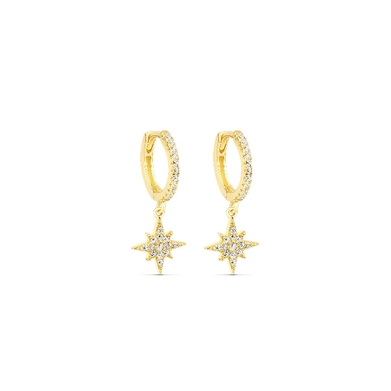 stud earrings for women -The Gold Supernova Pave Huggies