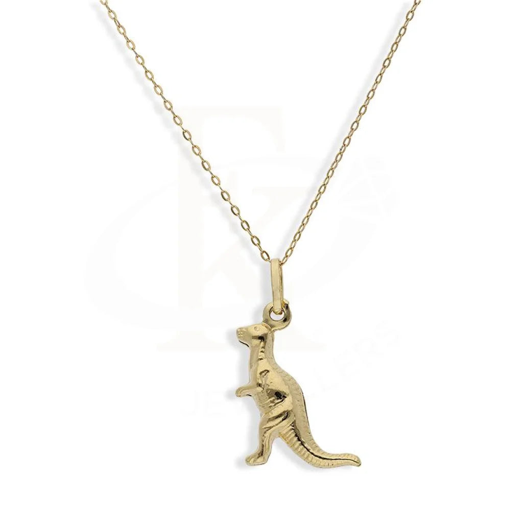 elegant silver necklaces for women -Gold Necklace (Chain with Dinosaur Shaped Pendant) 18KT - FKJNKL18K2254