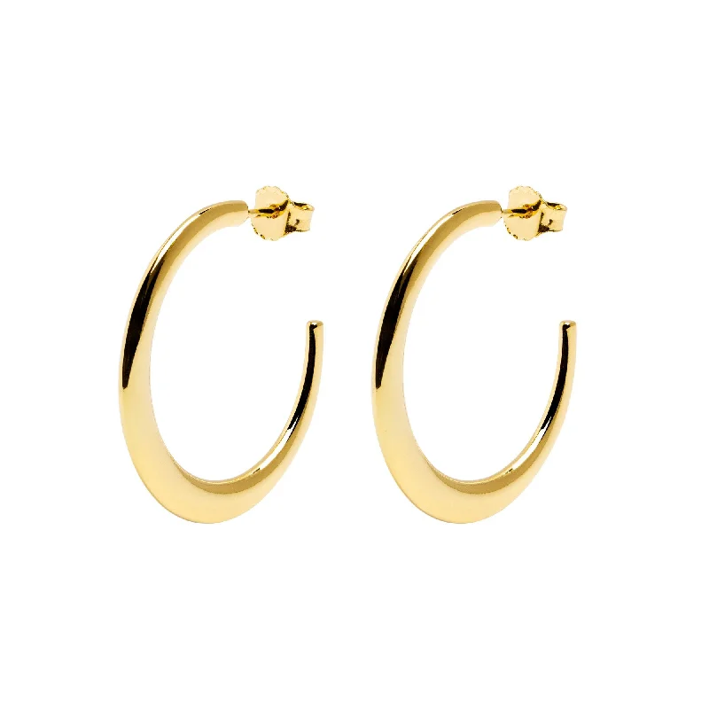 silver earrings for women -Gold Cenit Hoop Earrings