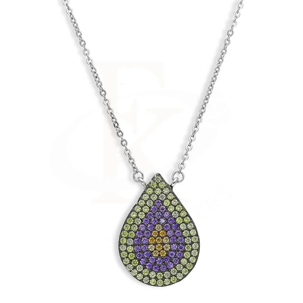 birthstone necklaces for women -Sterling Silver 925 Pear Necklace - FKJNKLSL2621