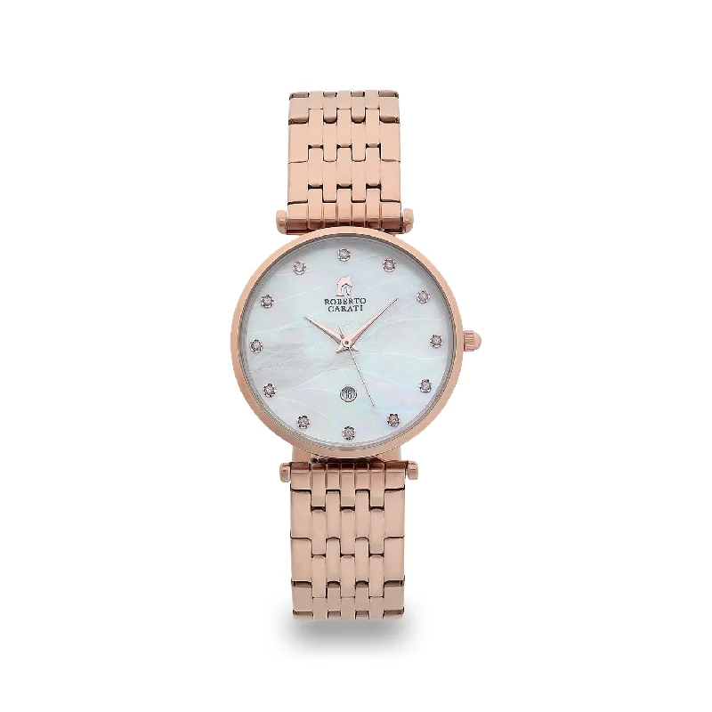 Roberto Carati Elizabeth Diamond Face Rose Gold Watch