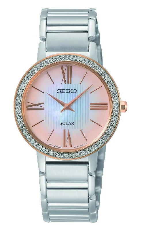 Seiko Women's Solar Swarovski Crystal Watch SUP432P