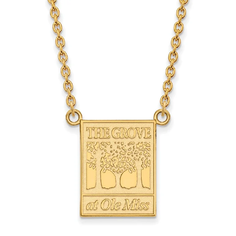 stylish and affordable necklaces for women -10k Yellow Gold U of Mississippi Large Pendant Necklace