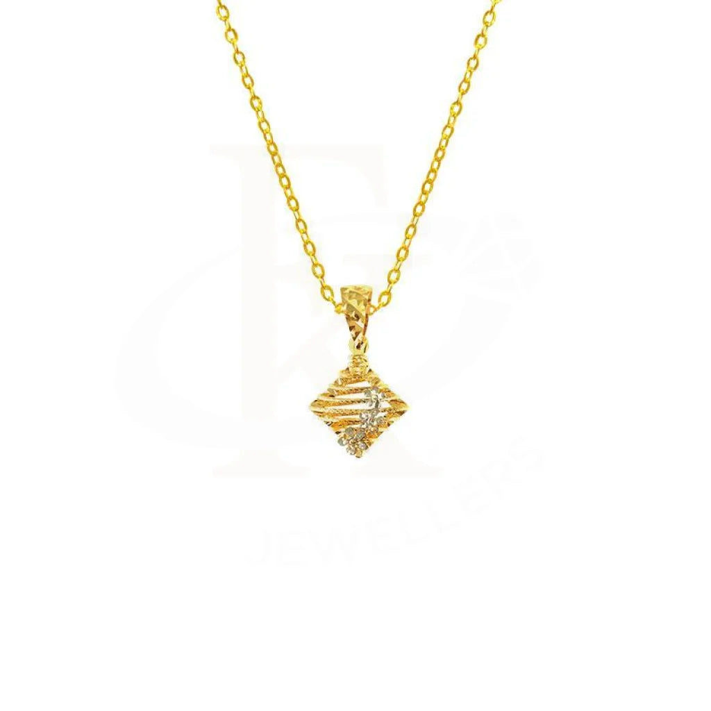 sparkling pendant necklaces for women -Gold Necklace (Chain with Pendant) 18KT - FKJNKL1609