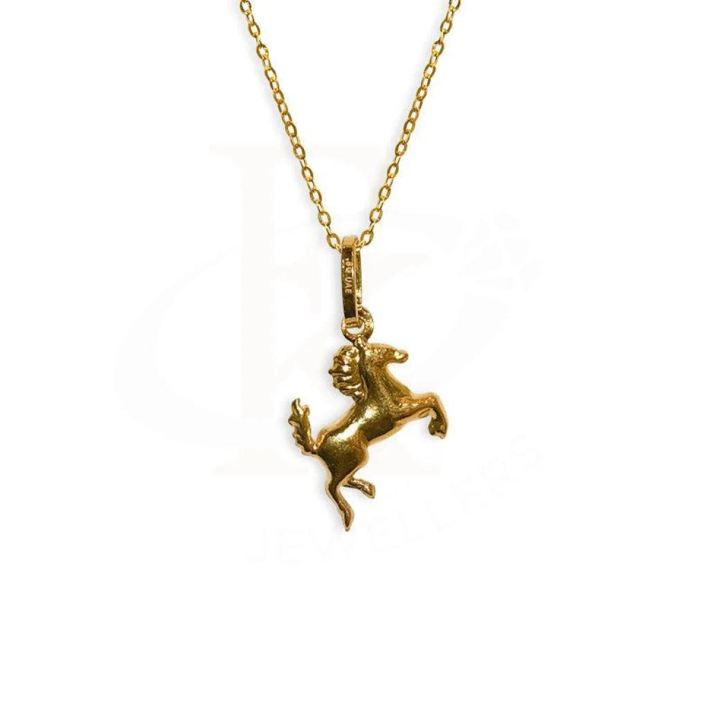 luxury pearl necklaces for women -Gold Necklace (Chain with Horse Pendant) 18KT - FKJNKL1201