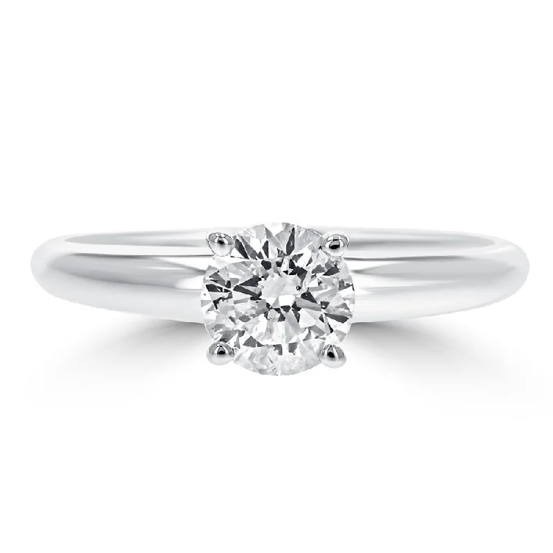 stylish engagement rings for women -14KT WHITE GOLD 3/4 CT ROUND DIAMOND SOLITAIRE RING