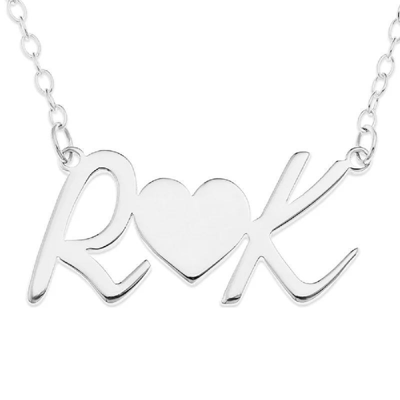 unique necklaces for women -Personalised Sterling Silver Initials Necklace