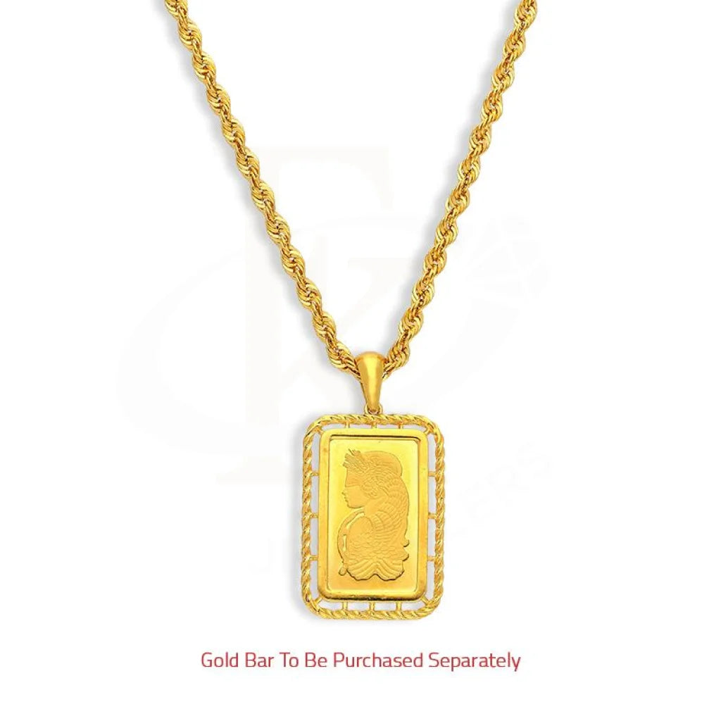 luxury necklaces for women -Gold Frame Necklace in 21KT without Bullion/Bar - FKJNKL21K2671