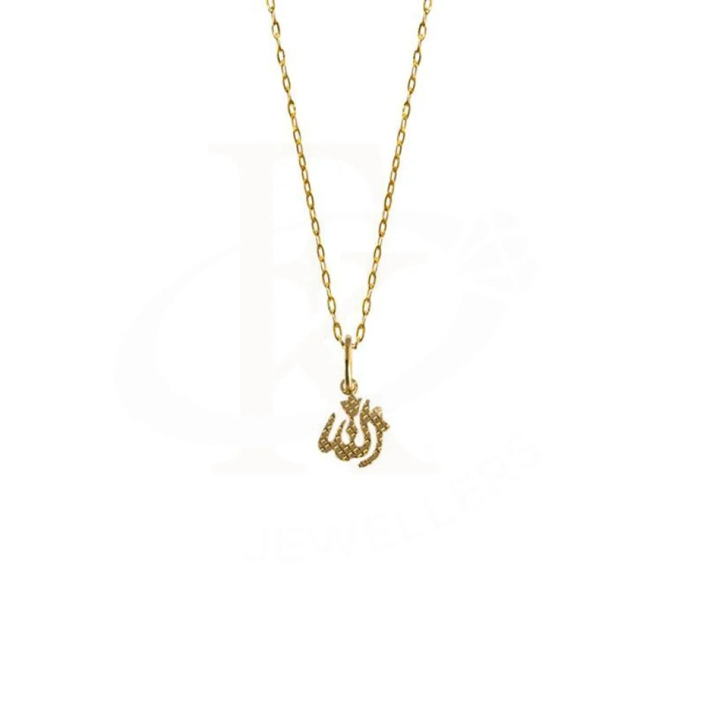 engraved necklaces for women -Gold Necklace (Chain with Allah Pendant) 18KT - FKJNKL1680