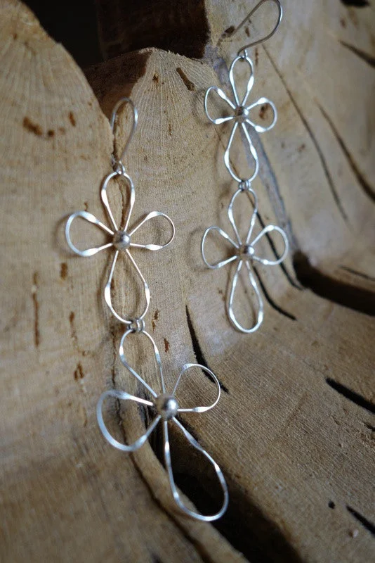 luxury earrings for brides -Sterling Silver Hoop Earrings