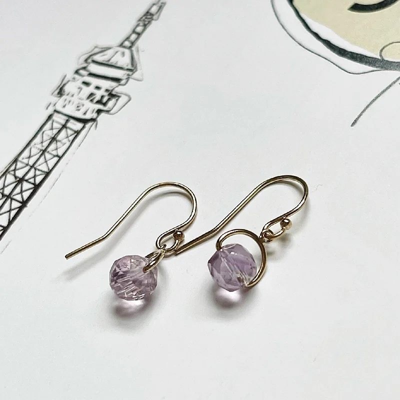 crystal chandelier earrings for women -14KGF lavender amethyst Drop Earrings