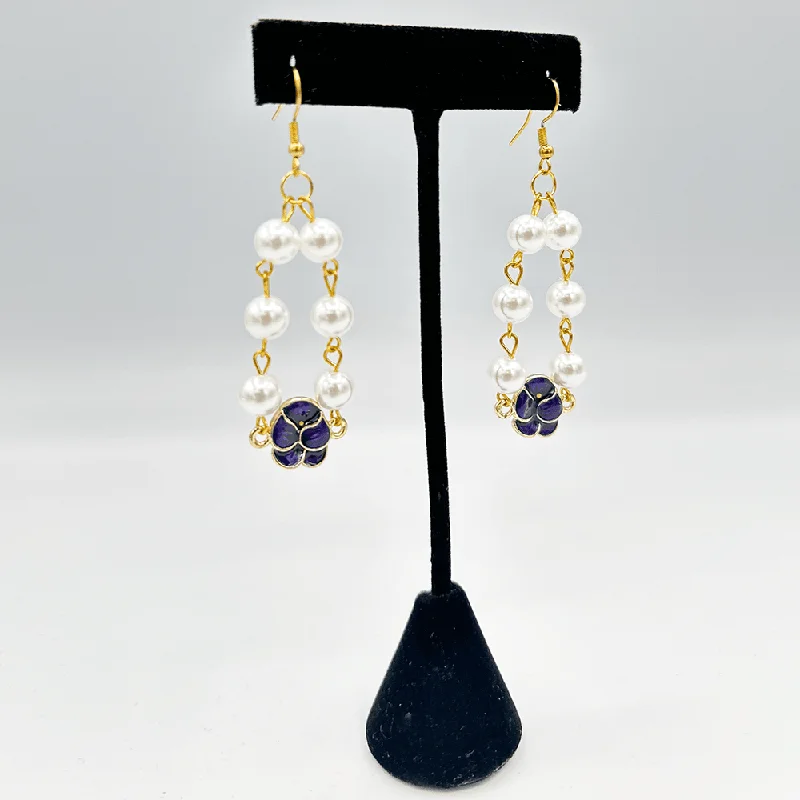 gemstone earrings for women -**NEW** ΔΣΘ Violets & Pearls Earrings