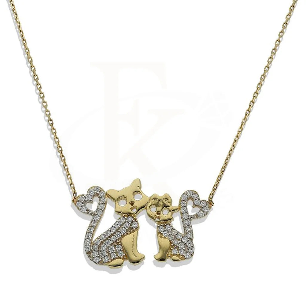 delicate gold necklaces for women -Gold Kitty Necklace 18KT - FKJNKL18K2261