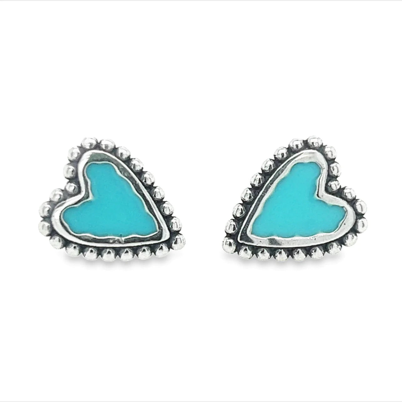 black stud earrings for women -Blue heart earrings